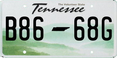 TN license plate B8668G