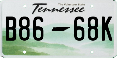 TN license plate B8668K