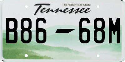 TN license plate B8668M