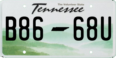 TN license plate B8668U