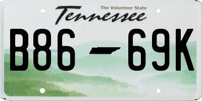 TN license plate B8669K