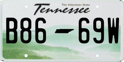 TN license plate B8669W