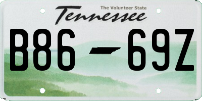 TN license plate B8669Z