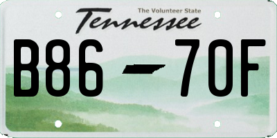 TN license plate B8670F