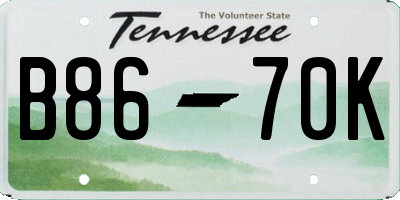 TN license plate B8670K