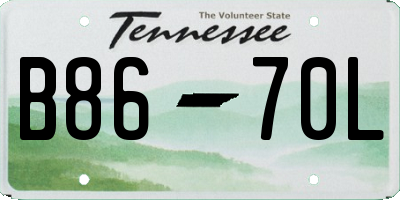 TN license plate B8670L