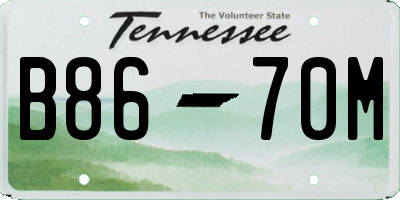 TN license plate B8670M