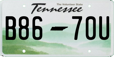 TN license plate B8670U