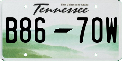 TN license plate B8670W