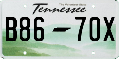 TN license plate B8670X