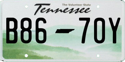 TN license plate B8670Y