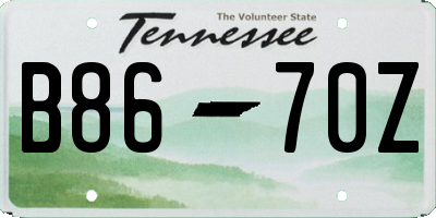 TN license plate B8670Z