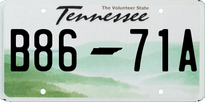 TN license plate B8671A