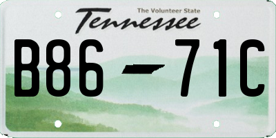 TN license plate B8671C
