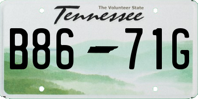 TN license plate B8671G
