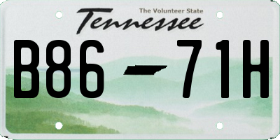 TN license plate B8671H