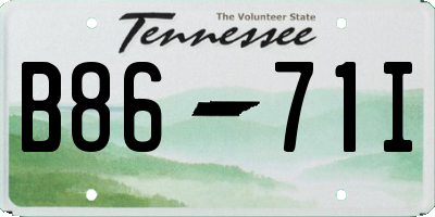 TN license plate B8671I