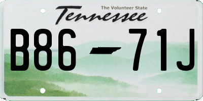 TN license plate B8671J