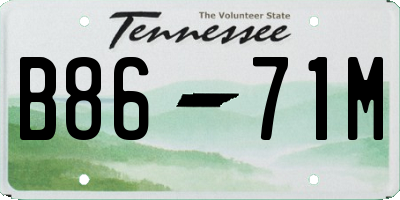 TN license plate B8671M