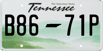 TN license plate B8671P