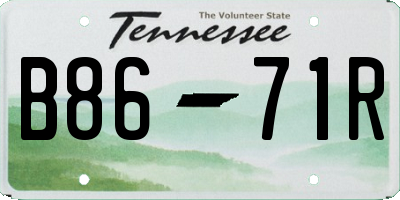 TN license plate B8671R