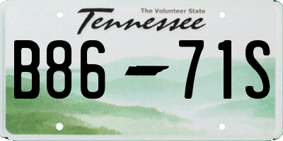 TN license plate B8671S