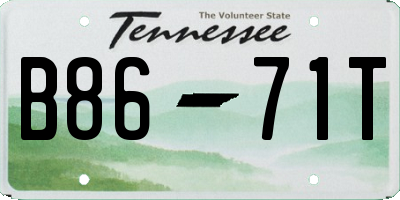 TN license plate B8671T