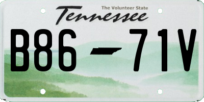 TN license plate B8671V