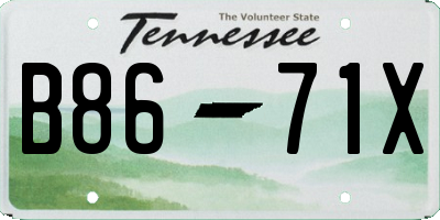 TN license plate B8671X