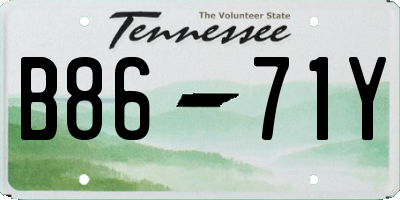 TN license plate B8671Y