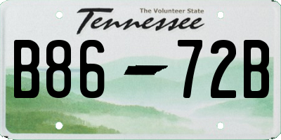 TN license plate B8672B