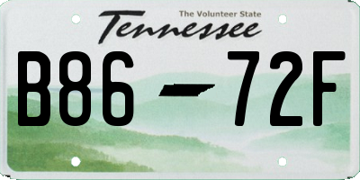 TN license plate B8672F