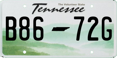 TN license plate B8672G