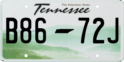 TN license plate B8672J