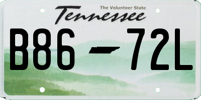 TN license plate B8672L