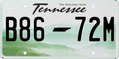 TN license plate B8672M