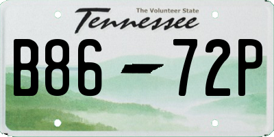 TN license plate B8672P