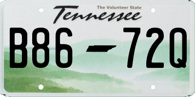 TN license plate B8672Q