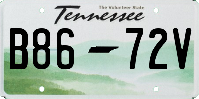 TN license plate B8672V