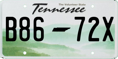 TN license plate B8672X