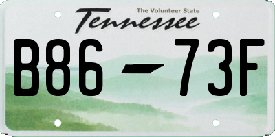 TN license plate B8673F