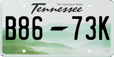 TN license plate B8673K