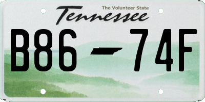 TN license plate B8674F