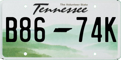 TN license plate B8674K