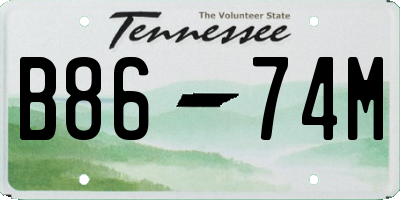 TN license plate B8674M
