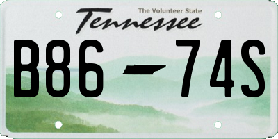 TN license plate B8674S