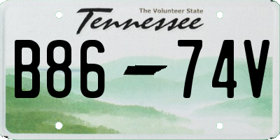 TN license plate B8674V