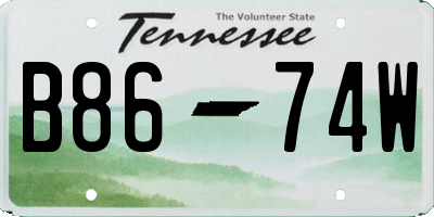 TN license plate B8674W