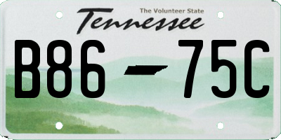 TN license plate B8675C