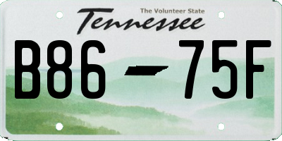 TN license plate B8675F